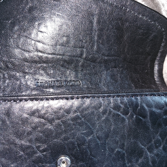 Michael Kors Black Envelope Clutch with Metal Trim - Picture 5 of 8